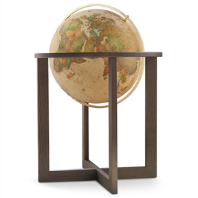Waypoint Geographic San Marino 20-inch antique illuminated floor globe with hardwood stand