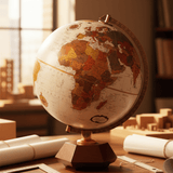 Replogle Hexhedra 12 - Inch Bronze Metallic Desktop Globe (Frank Lloyd Wright Collection) - Desk Globes - GlobeStore.com - 37539