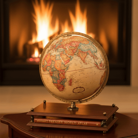 Replogle Premier 12 - Inch Antique Ocean Raised Relief Desktop Globe - Desk Globes - GlobeStore.com - 31625