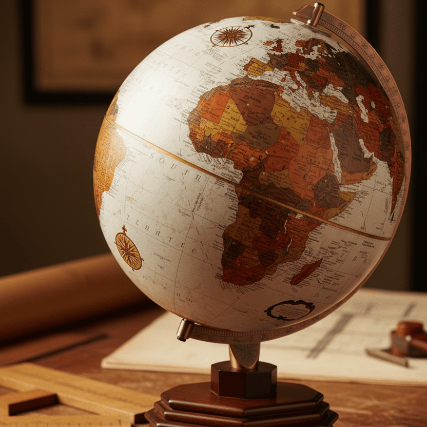 Replogle Usonian 12 - Inch Bronze Metallic Desktop Globe (Frank Lloyd Wright Collection) - Desk Globes - GlobeStore.com - 37538